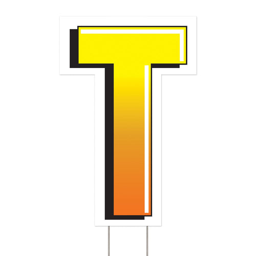Beistle Plastic "T" Yard Sign - General Occasion | Party Supply | Decoration