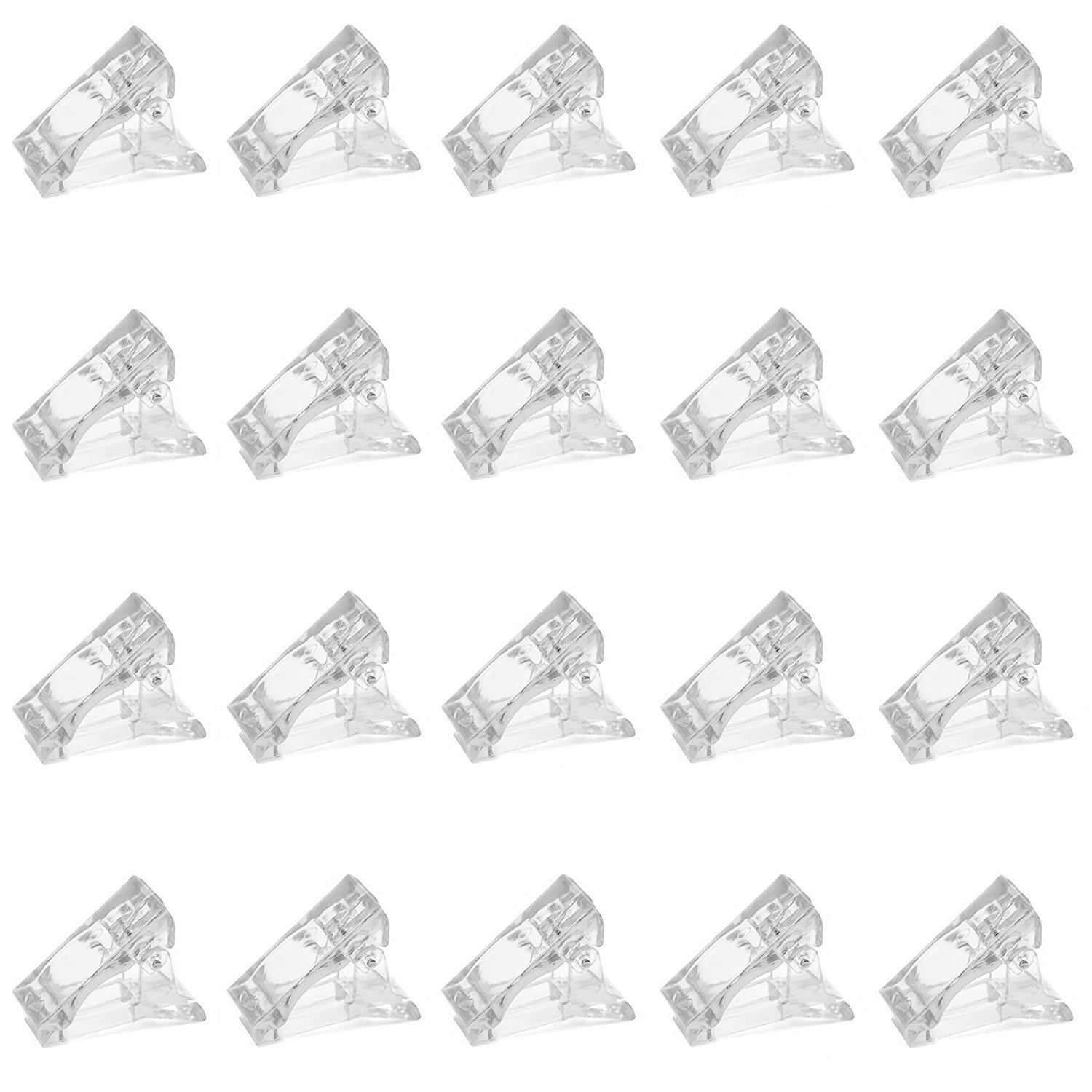 20Pcs Nail Tip Clips Quick Building Poly Gel UV LED Builder DIY Transparent