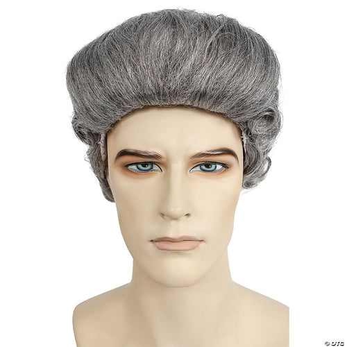 Mens Gray Discount Colonial Man Wig | Brown/Gray