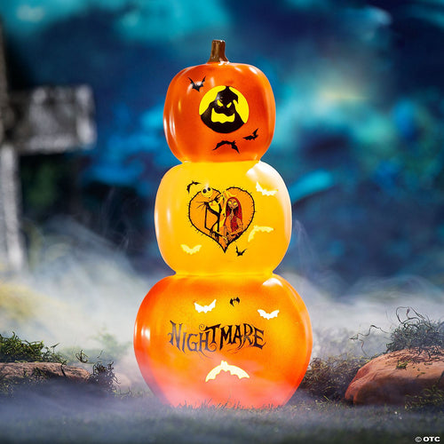 18 1/2" The Nightmare Before Christmas Light-Up Stacked Pumpkins Tabletop