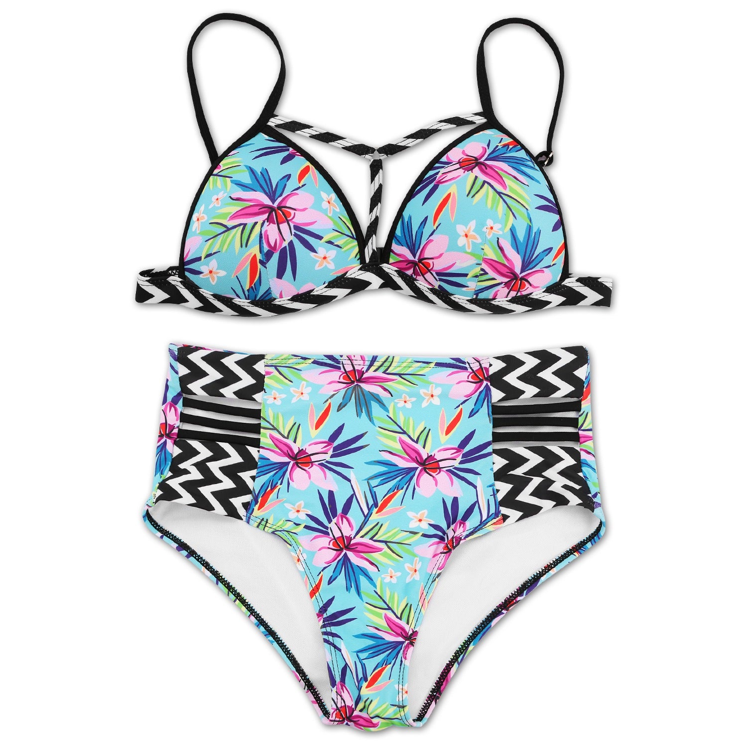 Bikini Swimsuit For Women Floral Padded Push Up Bikini Sets Two Pieces 3615
