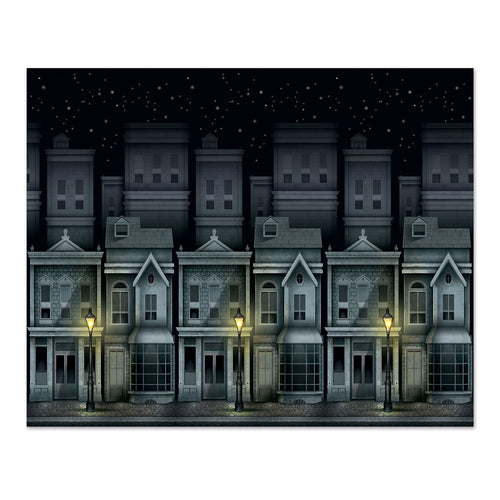 Beistle Victorian Townscape Backdrop - Sherlock Holmes | Party Supply