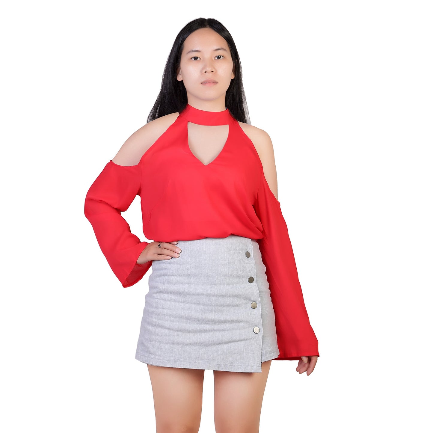 Women s Sexy Off The Shoulder Blouses Cold Shoulder Tops V-Neck Long Sleeve