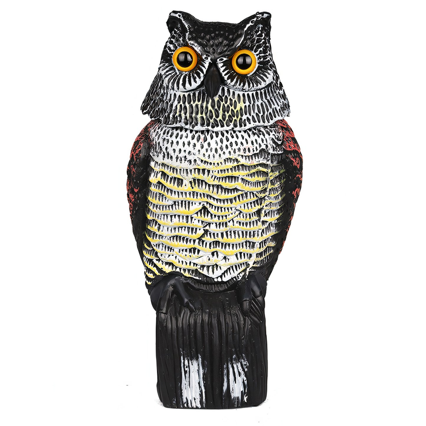 Lifelike Owl Decoy with 360 Degree Rotatable Head Scare Bird Squirrel Away Pest