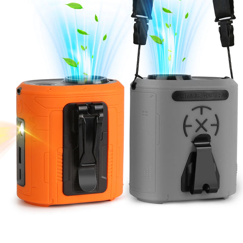 5 In 1 Portable Waist Clip Fan With 5 Speeds Flashlight 10000mAh Battery 0547