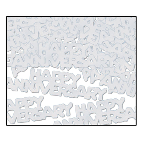 Beistle Silver Happy Anniversary Fanci-Fetti | Party Supply | Decoration