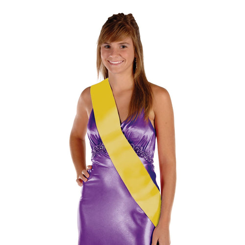 Beistle Yellow Satin Sash - General Occasion | Party Supply | Decoration