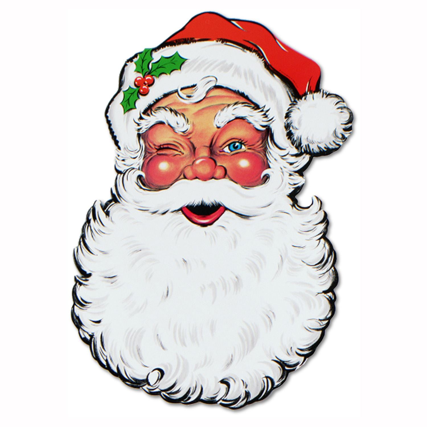 Beistle Santa Face Cutout - Christmas/Winter | Party Supply | Decoration