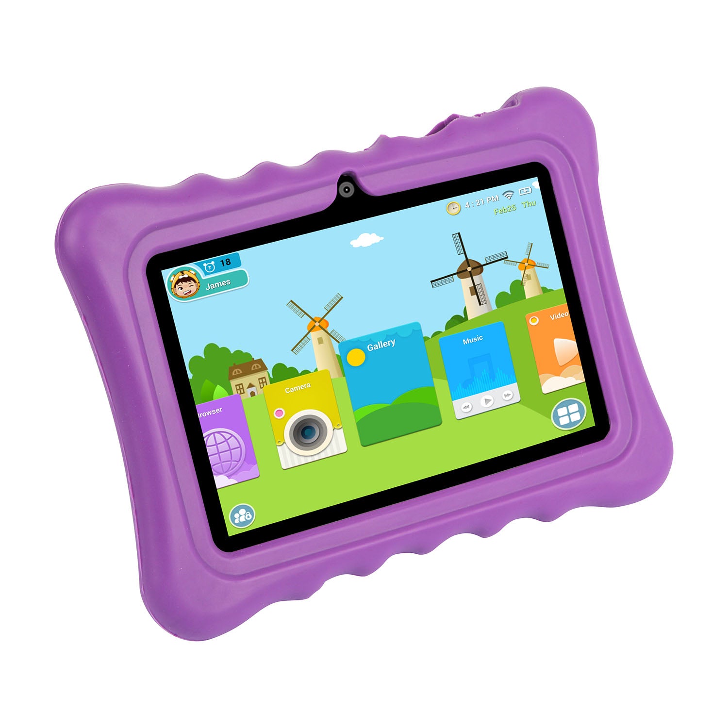 Shock-resistant Silicone Snap-on Case with Stand for 7” Tablets Tablets &