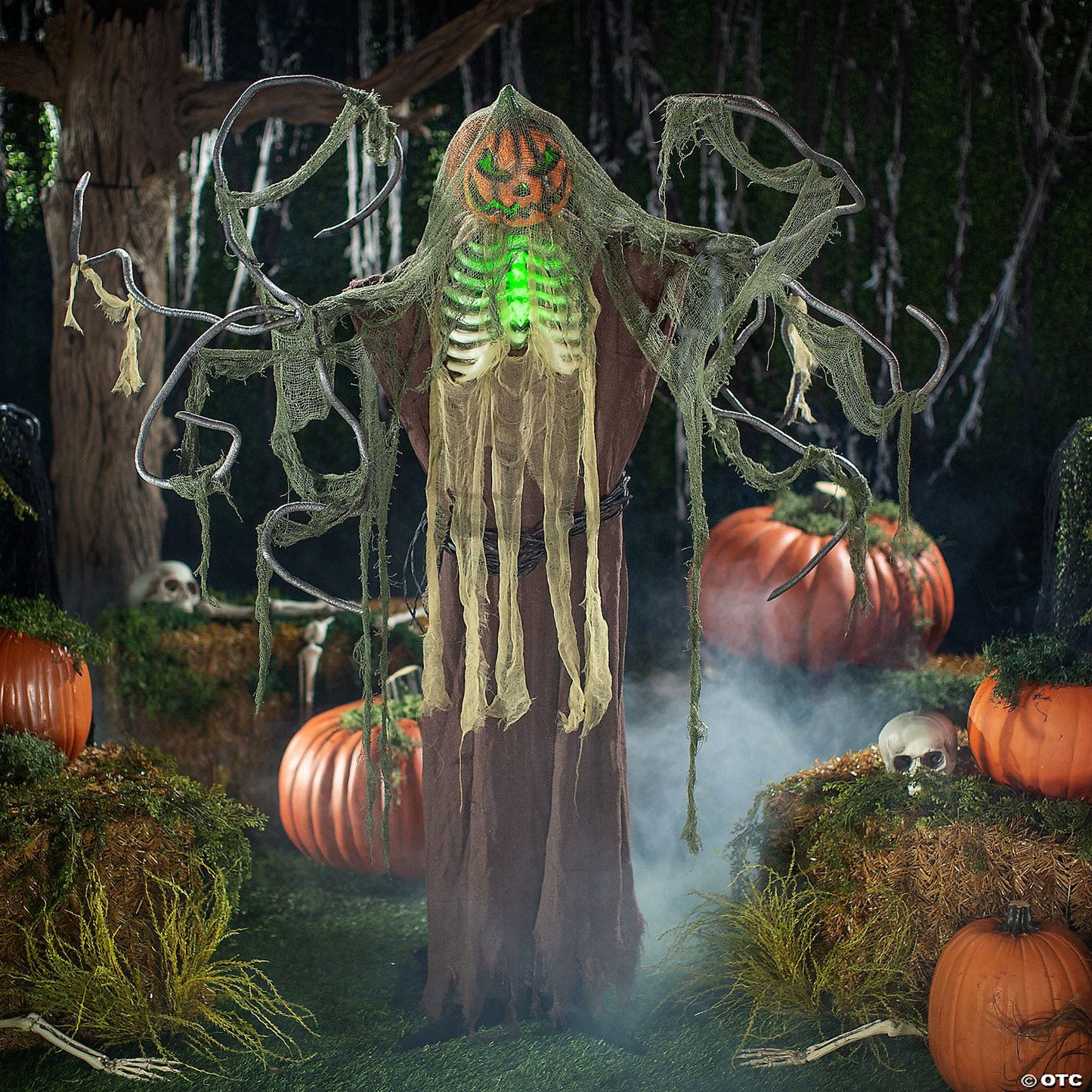 Mens | 68 3/4" x 86 1/2" Animated & Light-Up Standing Jack-O’-Lantern Man