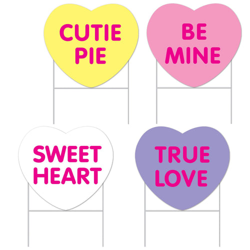 Beistle All Weather Candy Heart Yard Signs - Valentines | Party Supply