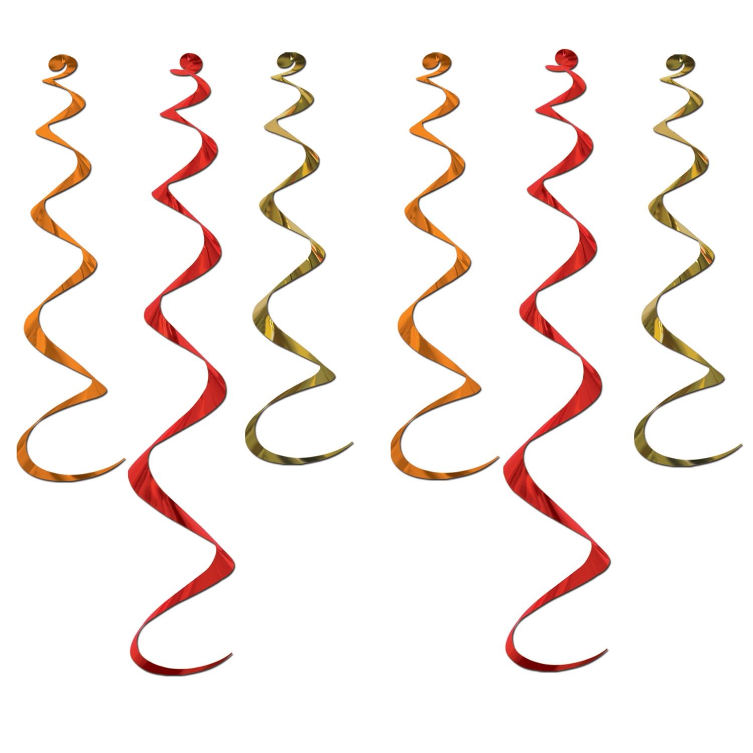 Beistle Gold, Orange and Red Twirly Whirlys - General Occasion | Party Supply