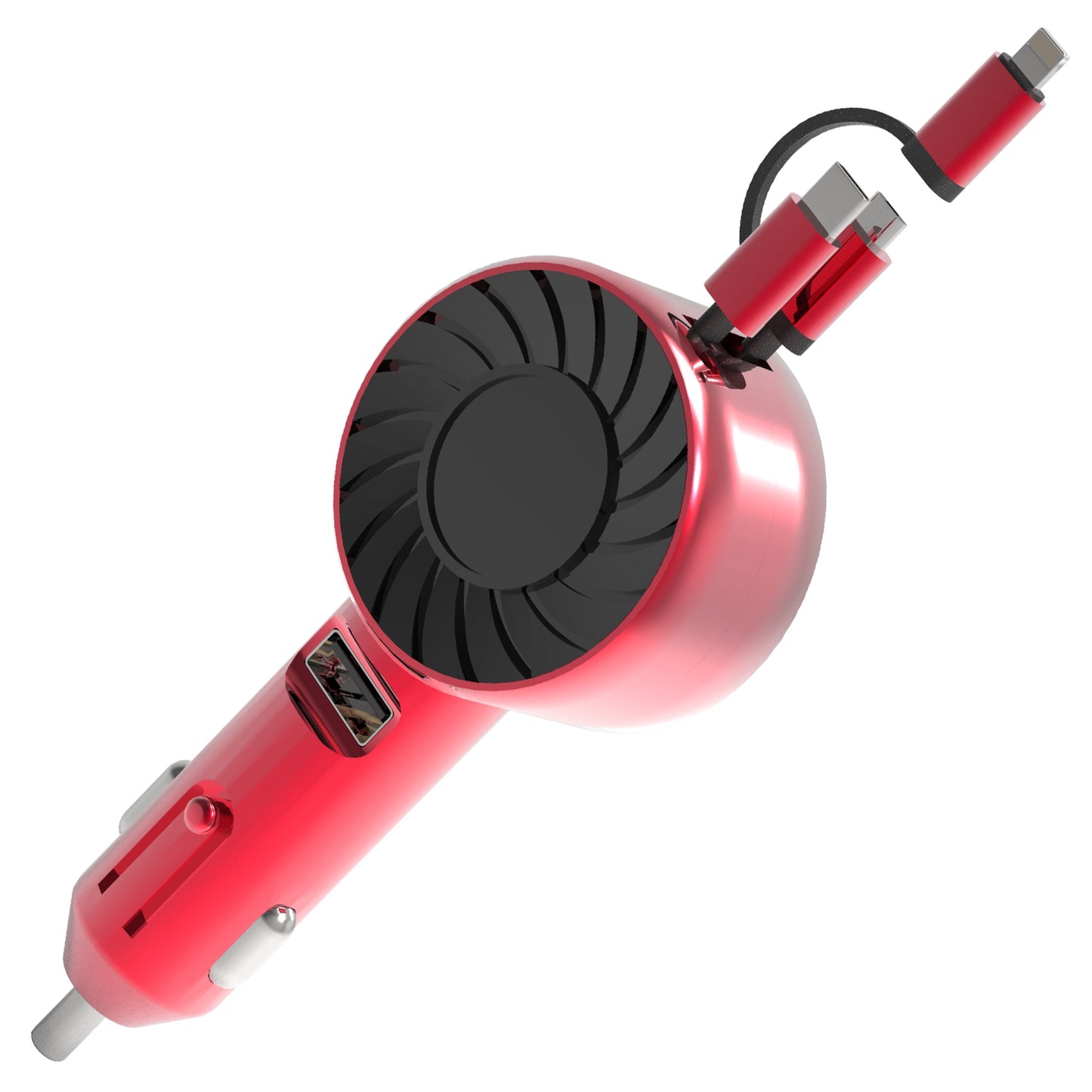 21W 3 In 1 Retractable Car Charger Fast Car Charger Mini Car Phone Charger with