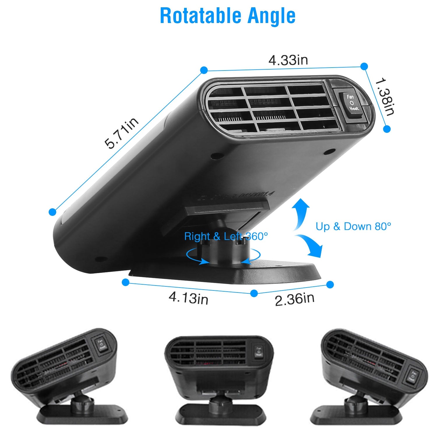 12V 150W Portable Car Heater Heating Fan 2 in 1 Defroster Defogger Demister