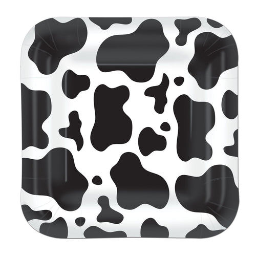 Beistle Cow Print Dessert Plates - Farm | Party Supply | Decoration