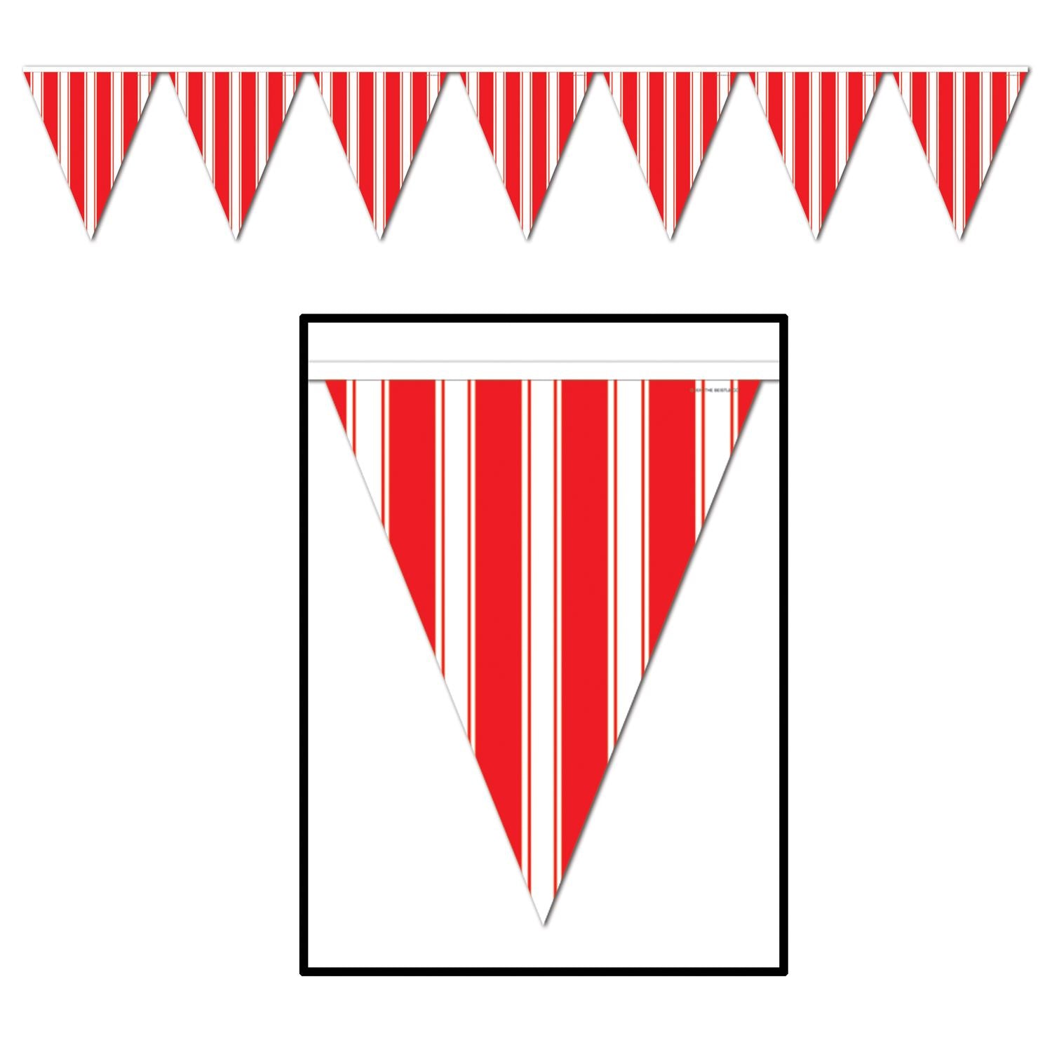 Beistle Red and White Striped Pennant Banner - Circus | Party Supply