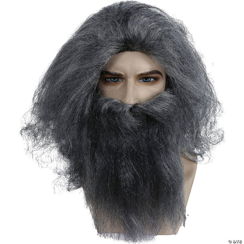 Coal Miner Wig and Beard Set Grey | Gray