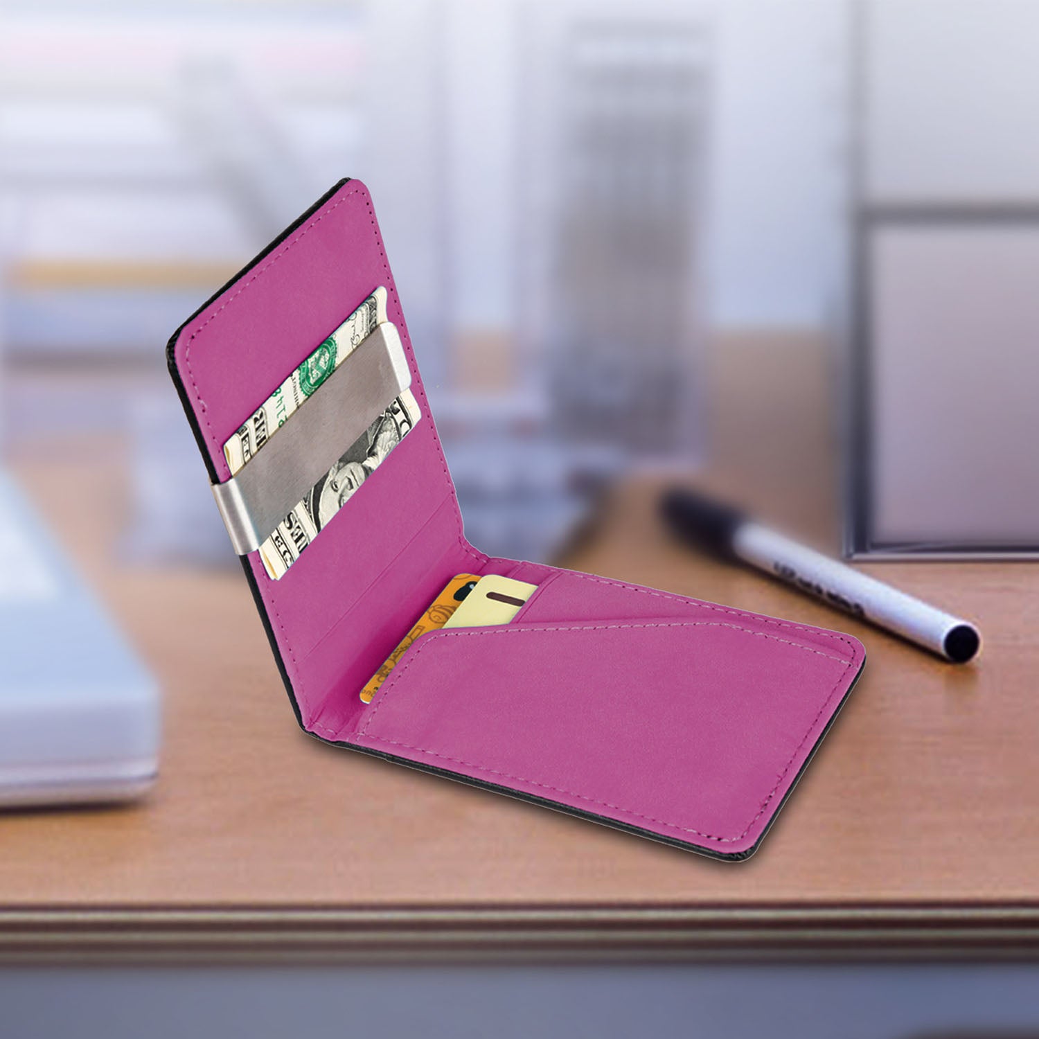 Unisex PU Leather Wallet RFID Blocking Slim Bifold Credit Card Holder with