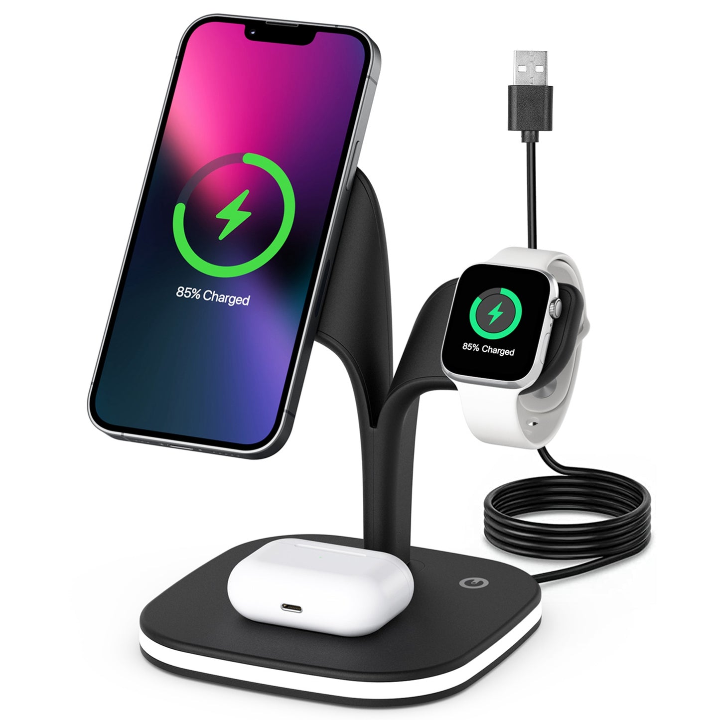 4 in 1 Magnetic Wireless Charging Station Dock Charger 15W Fast Charging Stand