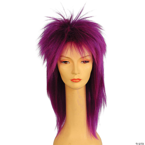 Mens | Adult Punk Fright Wig Deep Purple | Purple-Dark