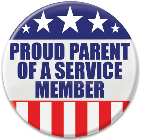Beistle Proud Parent Of A Service Member Button - Patriotic | Party Supply