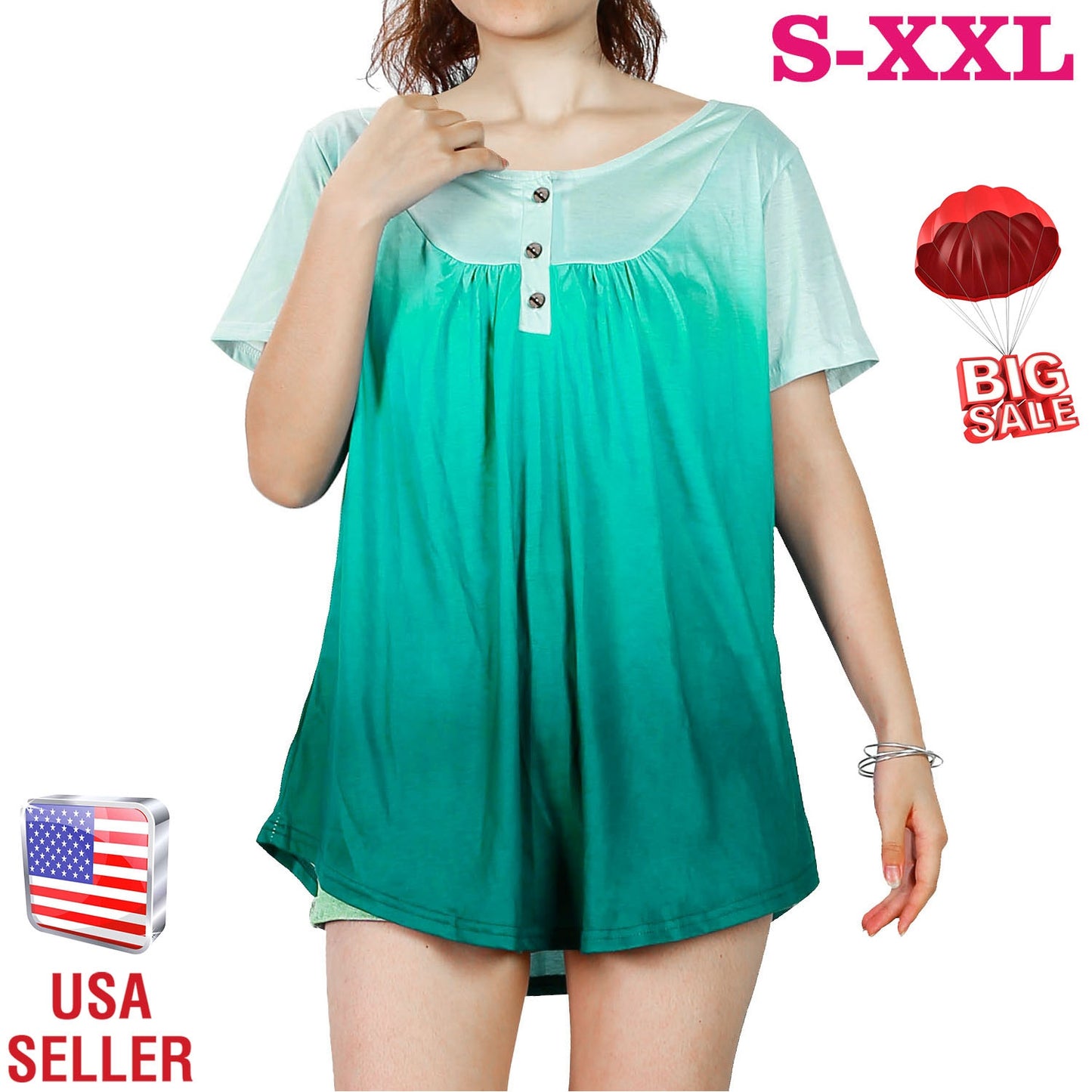 Women Summer Shirts Tops Loose Short Sleeve T Shirts Casual Floral Printed