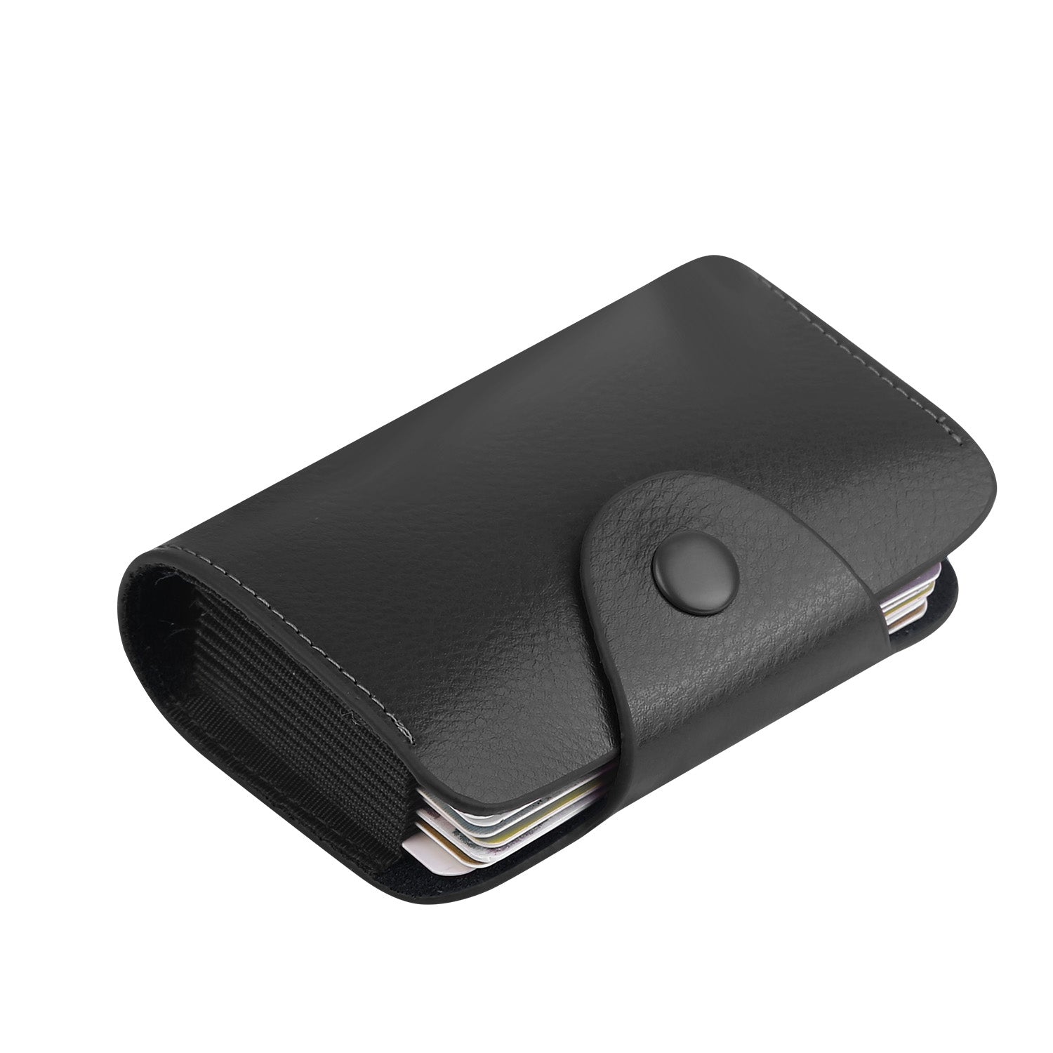 Credit Card Holder Wallet PU Leather Snap Closure Purse Accordion Case with 12