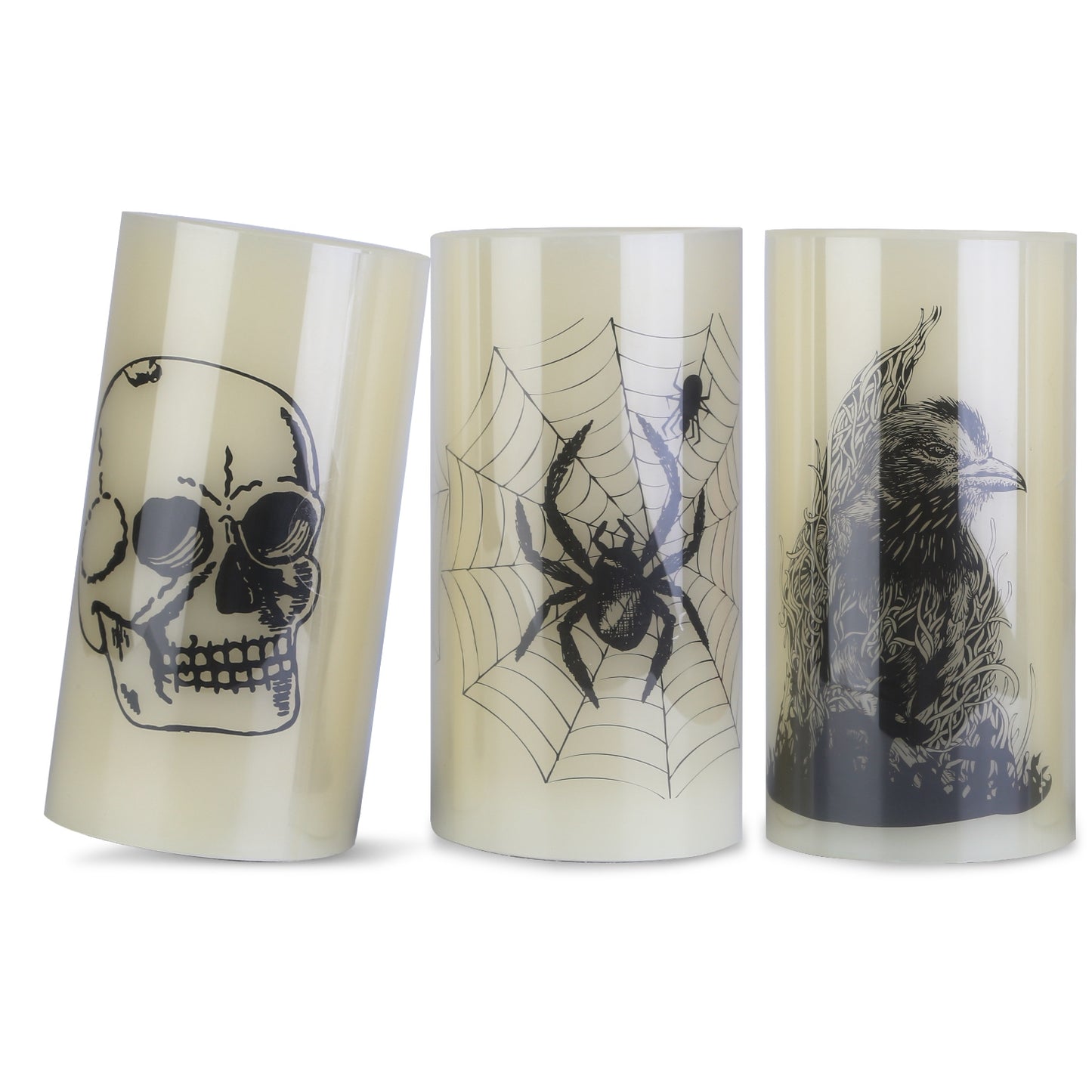 3 Pack Halloween Flameless Candle Lamp with Timer Setting Battery Operated Warm