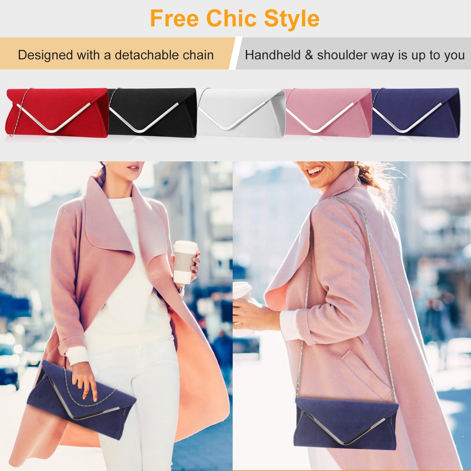 Women Clutch Wallet Bags For Party Wedding Soft Handbag Portable Thin Envelop