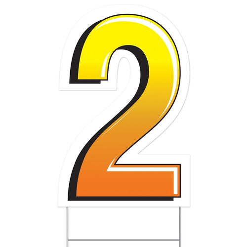 Beistle Plastic "2" Yard Sign - General Occasion | Party Supply | Decoration