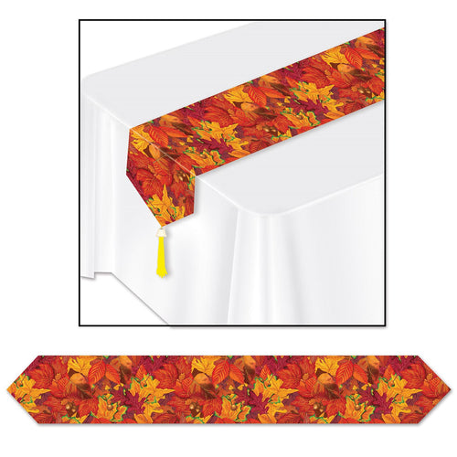 Beistle Printed Fall Leaf Table Runner - Thanksgiving/Fall | Party Supply