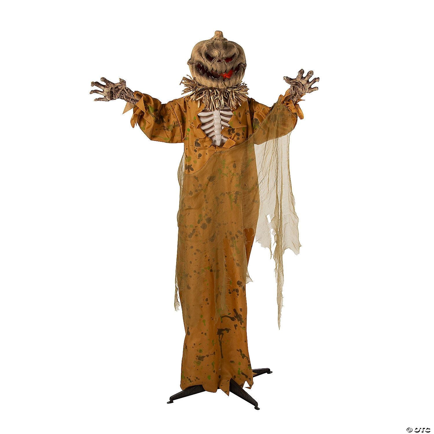 Mens | 5 1/2 Ft. Standing Pop Up Head Pumpkin Man Halloween Decoration