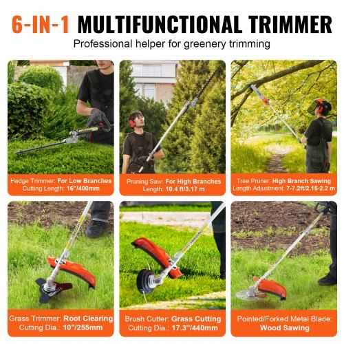 43CC 6-in-1 Multi-Functional Trimming Tools Gas Hedge Trimmer