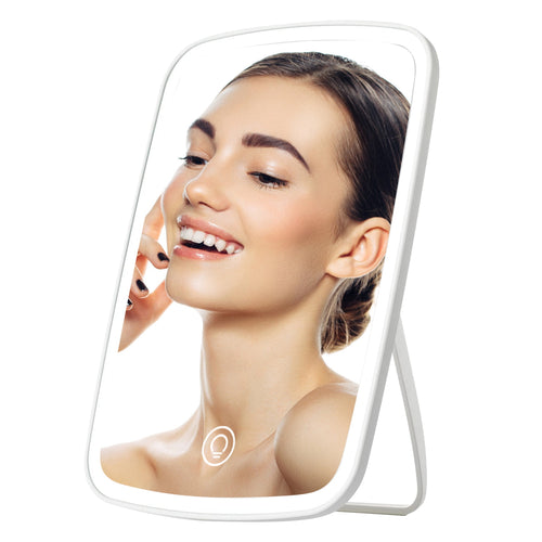 5.98x8.62in Lighted Makeup Mirror Vanity Desk Mirror Small LED Mirror with 3