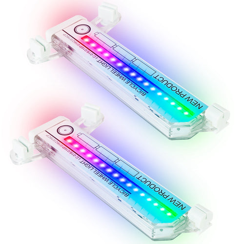 2Pcs 32LEDs Patterns Cycling Lights Rainbow Wheel Tire Flash Lamp Bicycle