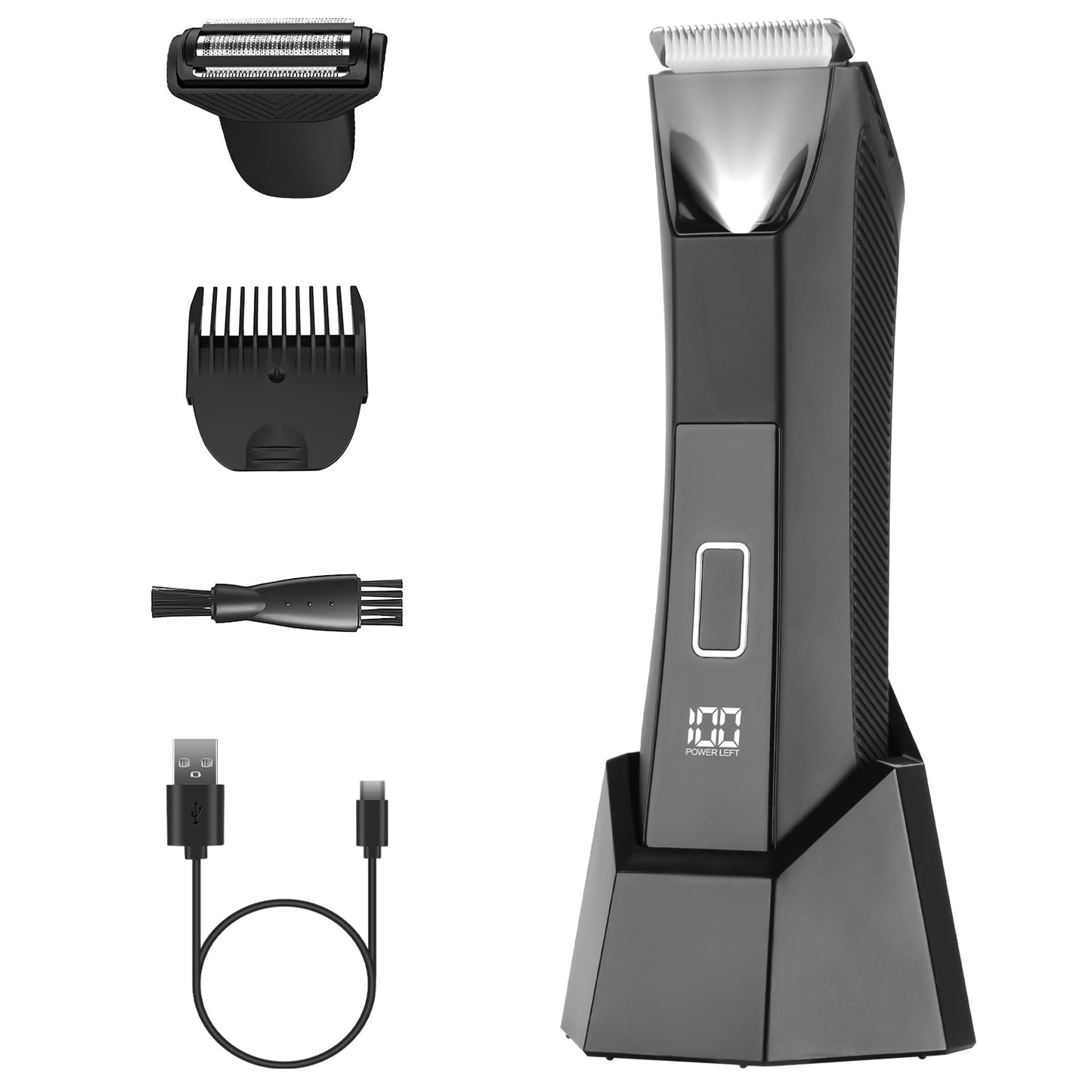 2 In 1 Electric Body Trimmer for Men Cordless Beard Groin Ball Pubic Hair