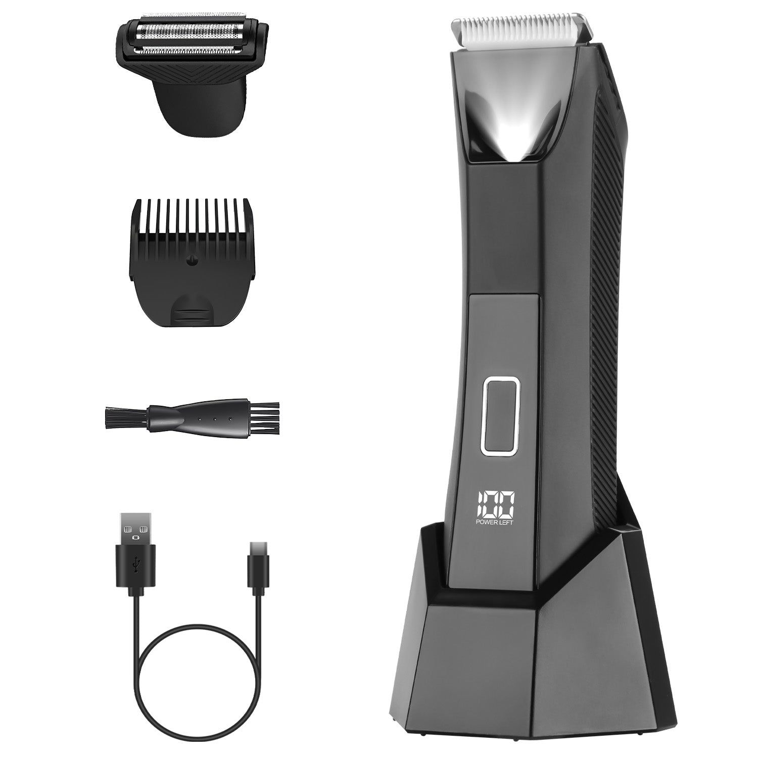 2 In 1 Electric Body Trimmer for Men Cordless Beard Groin Ball Pubic Hair