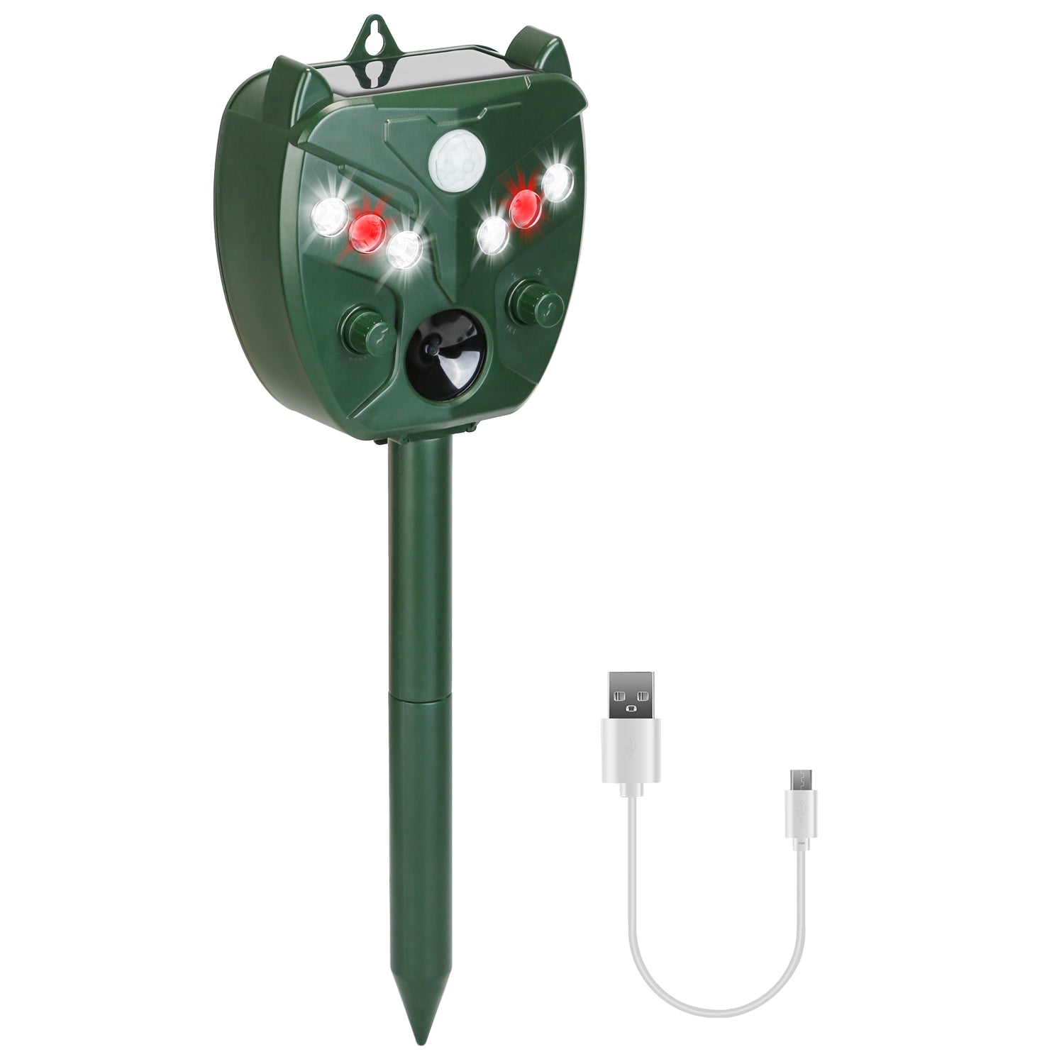 Ultrasonic Solar Animal Repeller Outdoor Mole Snake Squirrel Mouse Chaser