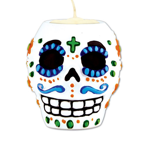 Beistle Day of the Dead Male Tea Light Holder | Party Supply | Decoration