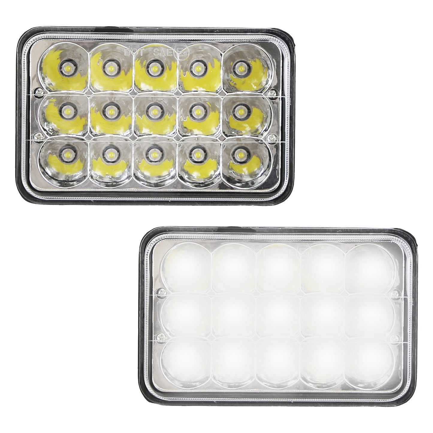 4x6in Car LED Headlights Vehicle Rectangular Headlamp with H4 Socket
