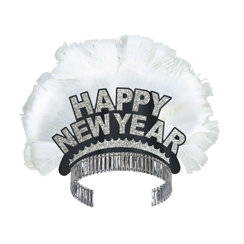 Beistle Black and Silver New Year Bird of Paradise Tiara - New Years | Party