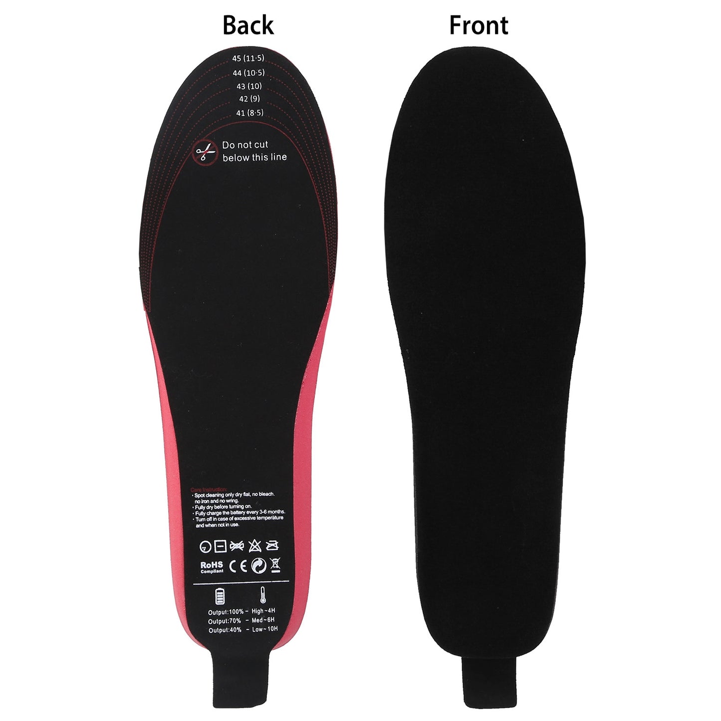 Heated Insoles Electric Heated Foot Warmer 3000mAh Rechargeable Battery Powered
