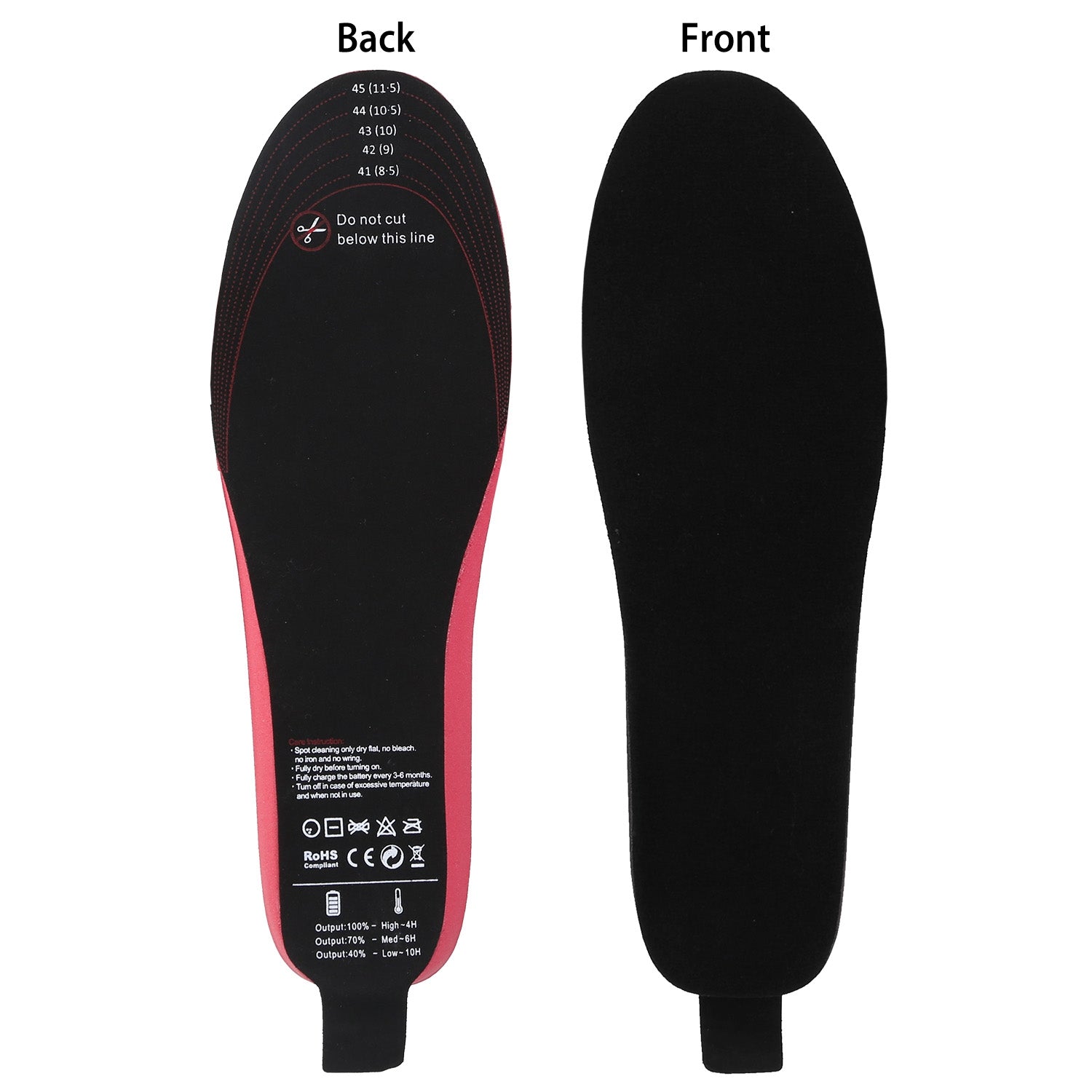 Heated Insoles Electric Heated Foot Warmer 3000mAh Rechargeable Battery Powered