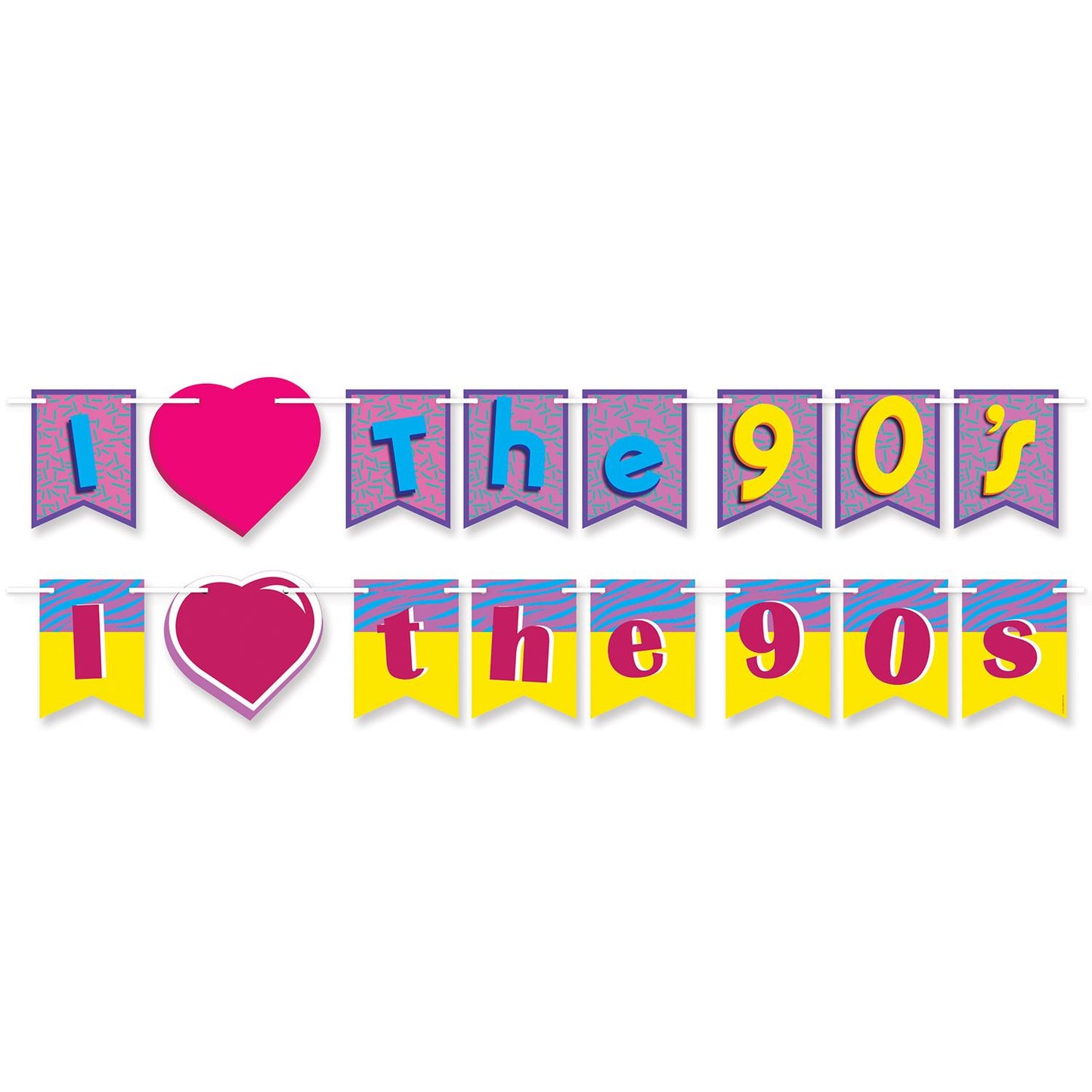 Beistle I Love The 90's Streamer Set | Party Supply | Decoration