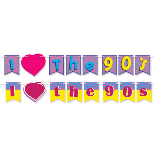 Beistle I Love The 90's Streamer Set | Party Supply | Decoration