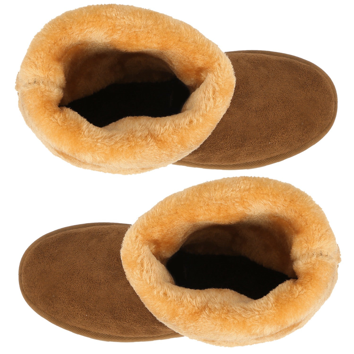 Women Ladies Snow Boots Waterproof Faux Suede Mid-Calf Boots Fur Warm Lining