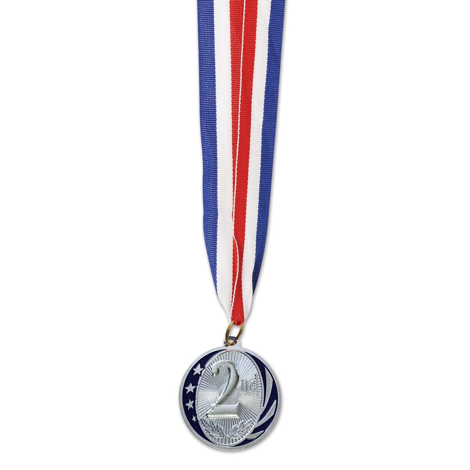 Beistle 2nd Place Medal w/Ribbon - Sports | Party Supply | Decoration | Favor