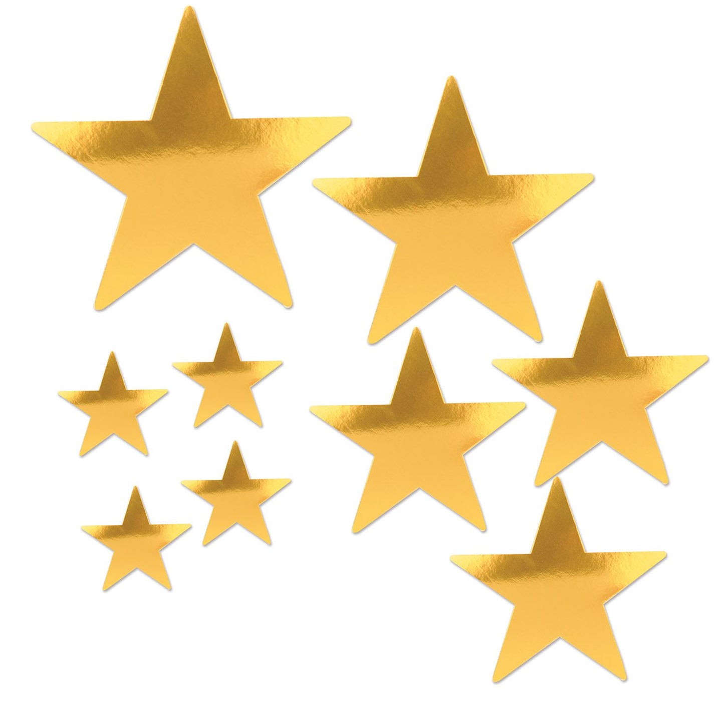 Beistle Pkgd Foil Star Cutouts - Gold - General Occasion | Party Supply