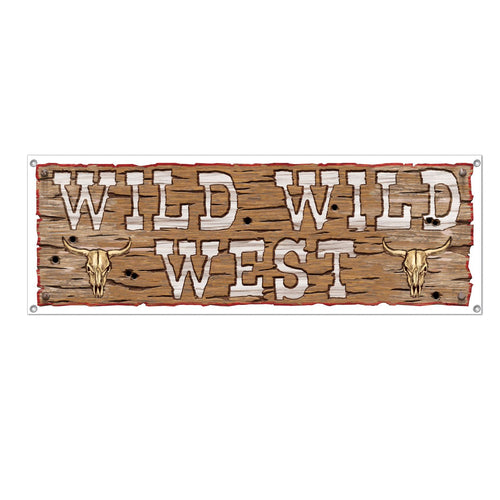 Beistle Wild Wild West Sign Banner - Western | Party Supply | Decoration