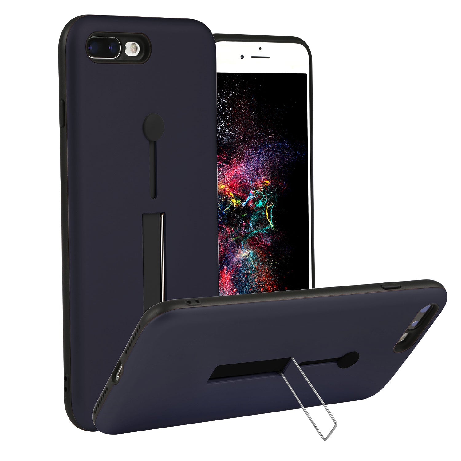 Rugged Slim Snap-on iPhone 8 Plus Case with Stand Cellphone & Accessories P 1347